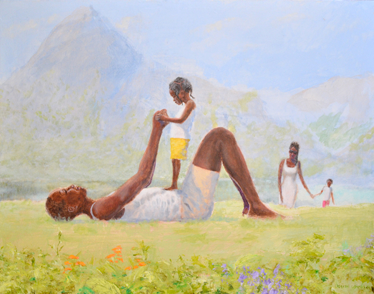 Mumbis Return (2019, acrylic on linen, 61cm x 76cm)