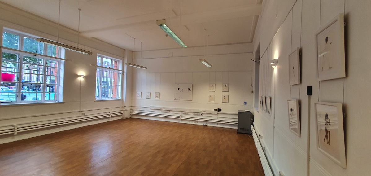 Installation view (b) of Kimathi Donkor: Notebooks at Brixton Tate Library, 2021. Photo K. Donkor