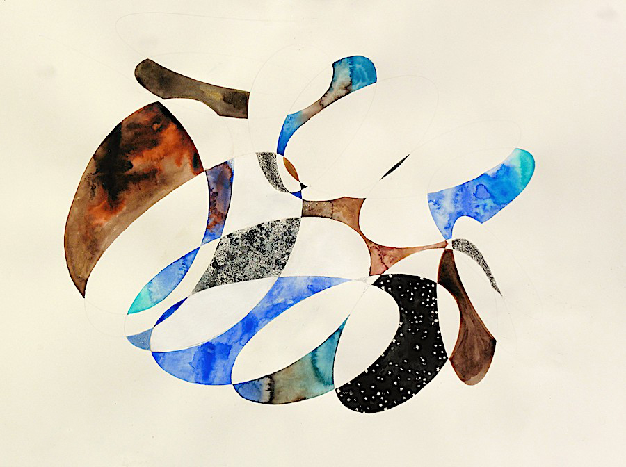 Curly (2026, watercolour and graphite on paper, 46 x 61cm)