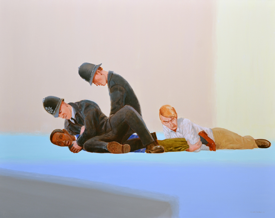Kimathi Donkor - The Death of Clinton McCurbin (2023, Acyrlic on linen 160 x 200cm)