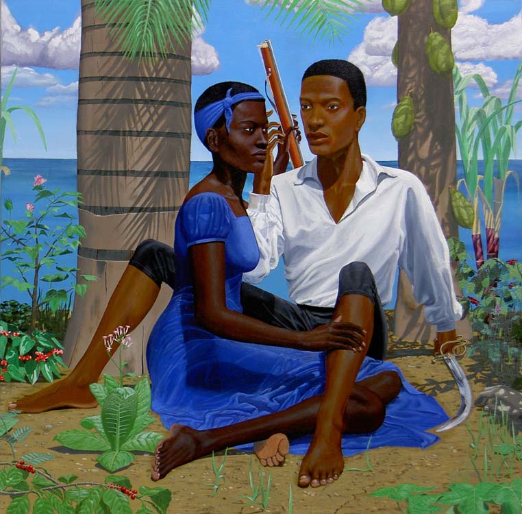 Charles and Sanite Belair (2002, oil on linen, 152 x 152cm — private collection)